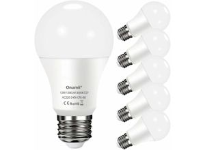 9328851052780 - E27-LED-Glühbirne 12 W entspricht einer 100-W-Glühbirne 1200 lm warmweiß 3000 K nicht dimmbar großer A60-Schraubsockel E27 220–240 V 6 Stück