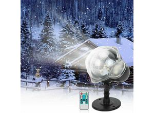 9328867015229 - Schneefall-LED-Lichtprojektor Lichter mit drehbarer Fernbedienung wasserdichte Landschaftsschneeflocke dekorative Beleuchtung für Party 9328867015229 - Schneefall-LED-Lichtprojektor Lichter mit drehbarer Fernbedienung wasserdichte Landschaftsschneeflocke dekorative Beleuchtung für Party