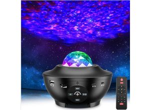 9328867019791 - LED-Sternenhimmel-Projektor Sternengalaxie-Projektor Licht 21 Beleuchtungsmodi 360° drehbar Meereswellen Bluetooth-Lautsprecherbox Timer