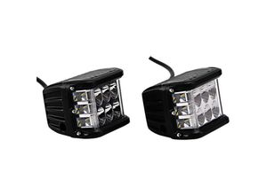 9328867020124 - 60 W 45 W dreiseitig helles LED-Arbeitslicht Wrangler Spotlight seitliches helles Tagfahrlicht – 2 Stück – rotes und blaues Licht