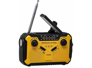 9328867103902 - Notfallradio ka369 AM FM NOAA Wetteralarm 5-Wege-Solar-Kurbelradioempfänger mit LED-Taschenlampe und USB-Handy-Ladegerät Gelb