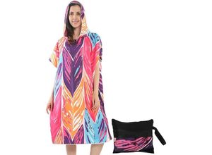 9328867107177 - Bademantel-Wickeltuch Surf-Poncho Schwimmhandtücher Strand-Badetuch Wickeltuch Mikrofaser leicht und schnell trocknend für Erwachsene