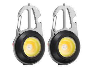 9328867113932 - Stück wiederaufladbare Mini-COB-LED-Inspektions-Arbeitsleuchte tragbare kleine Schlüsselanhänger-Lampen 6 Modi mit Klapphalter Flaschenöffner