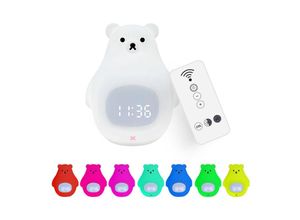 9328867116599 - Bären-Nachtlicht für Kinder süßer Wecker Kawaii-Sachen 7-Farben-Fernbedienung tragbare USB-wiederaufladbare Silikonlampe für Kinder geeignet für