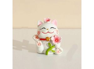 9328867119231 - Cartoon Mini Harz Glück Katze Puppe Kuchen Dekoration Blume Kätzchen Ornament Märchen Garten Auto Dekoration-4pc