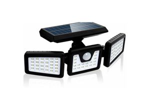 9328867139901 - LED-Solar-Flutlicht 70 LEDs Außenlampe Bewegungsmelder mit 3 Köpfen wasserdicht IP67 550 lm Solar-Außenstrahler kaltweiß 6500 K