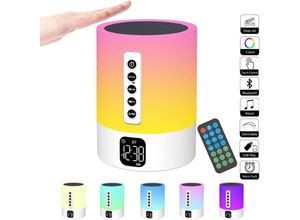 9328867140754 - Bluetooth-Lautsprecher-Wecker-Nachtlicht Touch-Nachttischlampe mit weißer Rauschmaschine Bluetooth-Lautsprecher Kinder-Nachtlicht leuchtender