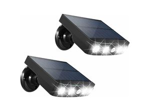 9328867142178 - LED-Solar-Außenbeleuchtung mit 2 W Hochleistungs-Solarpanel Bewegungssensor 360° kabellos verstellbare kabellose Garten-Sicherheitswandleuchte (2