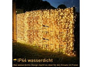 9328867144288 - 600 LED-Lichtervorhang 6 m x 3 m Weihnachtslichtvorhang netzbetrieben 8 Modi Fensterlichtgirlande IP44 wasserdicht für Hochzeit Schlafzimmer