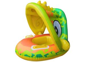 9328867145049 - Einhorn-Baby-Poolschwimmer mit Sonnendach – aufblasbarer Baby-Schwimmring Federschwimmer Sicherheitssitz Wasserspielzeug für Kinder