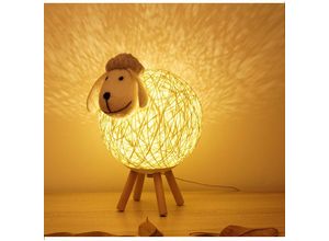 9328867147845 - LED-Nachtlicht Schaf-Rattan-Nachttischlampe Kinder-Nachtlichtprojektor LED-Nachtlampe für Schlafzimmer Babyzimmer Wohnzimmer Geschenk 110 cm