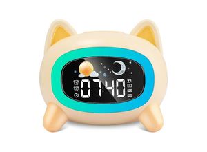 9328867973765 - Wecker Kinder Schlaftrainer Kinderwecker Digital Mit Soundmaschine Buntem Licht Snooze und Timer-Funktion Lichtwecker Wake Up Light für Mädchen