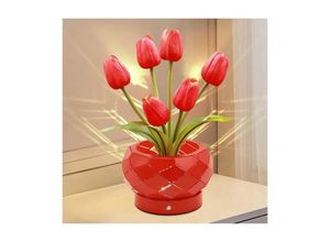 9328867973833 - Geburtstagsgeschenke für Frauen Tulpen-Blumenlampe Touch-Lampe batteriebetriebene Lichter 3-farbiges dimmbares kleines Nachtlicht Geschenke für