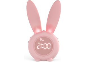 9328867973987 - Kinder Lichtwecker Cute Rabbit Kinderwecker Creative Nachttischlampe Snooze-Funktion zeitgesteuertes Nachtlicht Kindertagesgeschenk für Kinder