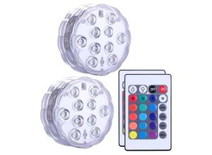 9328867975363 - 2er-Pack tauchfähige LED-Schwimmbadleuchten für Aquarium Whirlpool Teich Pool Sockel Vase Garten Hochzeit Party 11