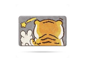 9328867979347 - Er ist ein goldener duschteppich mit 50x80CM elastischer badezimmerdecke super saugstark saugfester badezimmerdecke für kinder tiger