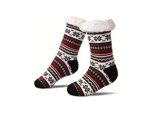 9328867986031 - Slipper und flauschige socken - für die erwachsenen lustige streichhölzer zum krippeneln gemütliche und rutschige winter-häuschen zu hause