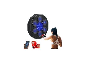 9328867986888 - Boxmaschine Music Boxing Machine Elektronische Musik Boxmaschine PU-Wandbox-Trainingsgerät LED-Boxpad mit Boxhandschuhen Bluetooth Lichter Im