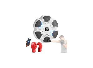 9328867986895 - Boxmaschine Music Boxing Machine Elektronische Musik Boxmaschine PU-Wandbox-Trainingsgerät LED-Boxpad mit Boxhandschuhen Bluetooth Lichter Im