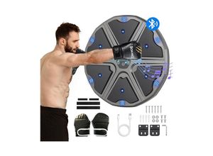 9328867987021 - Music Boxing Machine LED Bluetooth Musik Boxmaschine mit Boxhandschuhen Wandmontiertes Boxziel 9 Geschwindigkeitsmodi und Zählmodus Für Kinder und