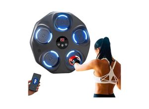 9328867987052 - Boxmaschine Music Boxing Machine Elektronische Musik Boxmaschine PU-Wandbox-Trainingsgerät LED-Boxpad mit Boxhandschuhen Bluetooth Lichter Im