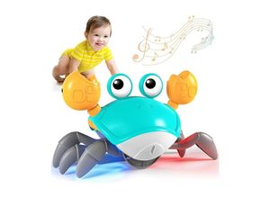 9328867987311 - Krabbelkrabbenspielzeug Säuglings-Bauchzeit Babyspielzeug Spaß Interaktives Tanzen Gehen Bewegliches Spielzeug Babys Sensorische Induktionskrabben