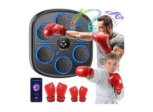 9328867987359 - Music Boxing Machine LED Elektronische Musik Boxing Machine mit 2 Boxhandschuhen 9 Geschwindigkeitsmodi Automatische Zählung Unterstützt