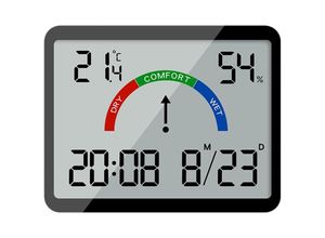 9328872121045 - Wandmontierte digitale elektronische Uhr LCD Kleiner multifunktionaler Wecker Temperatur elektronische Uhr Schwarz