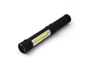 9328872345656 - 3-W-LED-Inspektionsleuchte mit Clip und Magnet 400 Lumen COB-Taschenlampe für Autoreparatur Garage Angeln Notfall Blinkendes rotes Licht schwarz