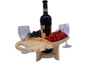 9328872349999 - Weinregal tragbarer Weintisch klappbarer Weintisch für den Außenbereich tragbarer Picknicktisch kreativer 2-in-1-Multifunktions-Weinglashalter