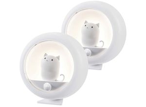 9328872503230 - Wiederaufladbares Induktions-LED-Nachtlicht 2-teiliges Set automatisches Baby-Nachtlicht niedliche Form für Kinderzimmer Wohnzimmer