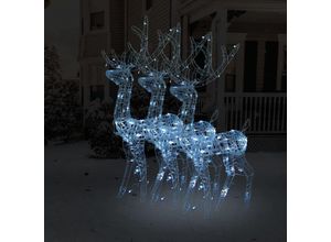 9329529157615 - Maisonchic - LED-Rentiere 3 Stk Weihnachtsdekoration für Innen und Außen Acryl 120 cm Kaltweiß FUCIA25956