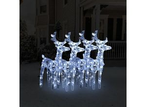 9329529157653 - Maisonchic - LED-Rentiere 4 Stk Weihnachtsdekoration für Innen und Außen Kaltweiß 160 LEDs Acryl FUCIA50457