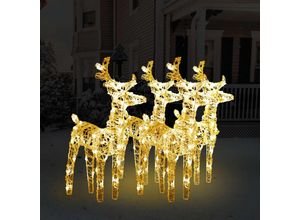 9329529157684 - Maisonchic - LED-Rentiere 4 Stk Weihnachtsdekoration für Innen und Außen Warmweiß 160 LEDs Acryl FUCIA16843