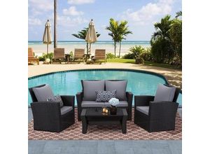 9331615842947 - MeXo von GLP HOME Gartenlounge-Set Balkongarnitur Gartenmöbel Set Polyrattan Wet