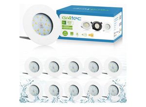 9333272001392 - LED-Einbaustrahler für Badezimmer 10 x 55 w schlankes LED-Downlight 30 mm 6500 k Kaltweiß 600 lm IP44 wasserdichter Einbaustrahler 60–65 mm