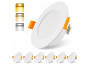 9333272001408 - Longziming - 230V 5W Extra flacher LED-Einbaustrahler 6er-Set Deckeneinbauleuchte Lampe 3000 4000 6000K LED-Strahler IP54 Deckenstrahler für