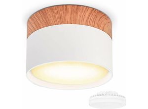 9333272002061 - Longziming - LED-Aufbaustrahler Ø84 x 60 mm weiße Deckenaufbauleuchte im Lieferumfang enthalten 7 w austauschbare GX53-Glühbirne 3000 k Warmweiß