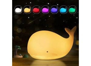 9333272006625 - Longziming - Nachtlicht für Kinder – LED-Silikon-Wal-Nachtlicht – tragbares Touch-Schalter-Nachtlicht für Babyzimmer Schlafzimmer Wohnzimmer
