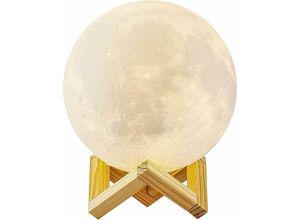 9333272006694 - 3D-Mondlampe LED-Nachtlicht Touch-Luna-Lampe 3 Farben 15 cm Durchmesser usb wiederaufladbar Mondnachtlicht für Schlafzimmer Wohnzimmer Café