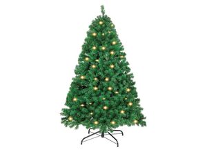 9334461760717 - SWANEW 120cm Künstlicher Weihnachtsbaum mit Beleuchtung LED Tannenbaum für Weihnachten-Dekoration aus PE und PVC(Ø ca 80 cm) mit 340 Spitzen