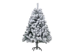 9334461761004 - 120cm Künstlicher Weihnachtsbaum mit Weiß Schneeflocken Tannenbaum für Weihnachten-Dekoration (ø ca 80 cm) mit 340 Spitzen und Schnellaufbau