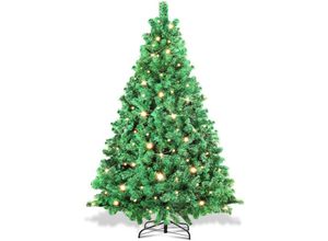 9334461978228 - Weihnachtsbaum Beflockung Schneestaub Weihnachtsdekoration Kunstbaum 150cm mit warmweißen led - Swanew