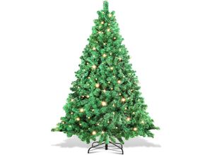 9334461978235 - SWANEW Weihnachtsbaum Beflockung Schneestaub Weihnachtsdekoration Kunstbaum 180cm mit warmweißen LED