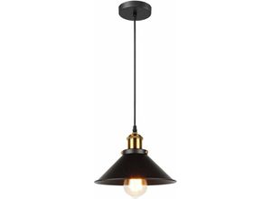 9334712895403 - Qiedie - Retro Hängeleuchte Industriedesign Edison Deckenleuchte E27 Kronleuchter Hängeleuchte aus Metall ø 22cm (Schwarz 1 pack)