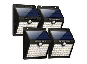 9334712895809 - Qiedie - 225 led Solar Outdoor-Lampen mit Bewegungsmelder für den Garten 4 Packs