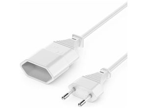 9334712897001 - Qiedie - 1 m Stromkabel Verlängerungskabel Typ c Stecker Euro Stecker tv pc Computer Monitor Projektor Lampe Haushaltsgeräte Weiß