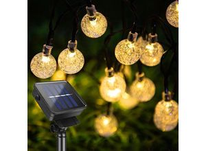 9334712897612 - Qiedie - Solar String Lampe 7m 50 led Outdoor Solar String Lampe warm weiß 8 Modi Outdoor Crystal Ball wasserdicht IP44 geeignet für Gärten