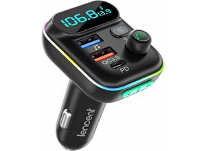 9334712899432 - Qiedie - Auto-Bluetooth-FM-Transmitter Zigarettenanzünder-Bluetooth-50-Radiosender PD-Typ-C+-QC30-Auto-Schnellladegerät Freisprechen