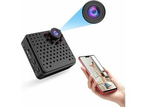 9334712899548 - Qiedie - Mini-Kamera 1080p hd wlan Mini-Überwachungskamera Innenbereich wiederaufladbar (1000 mAh) versteckte Kamera WLAN-Live-Telefon mit